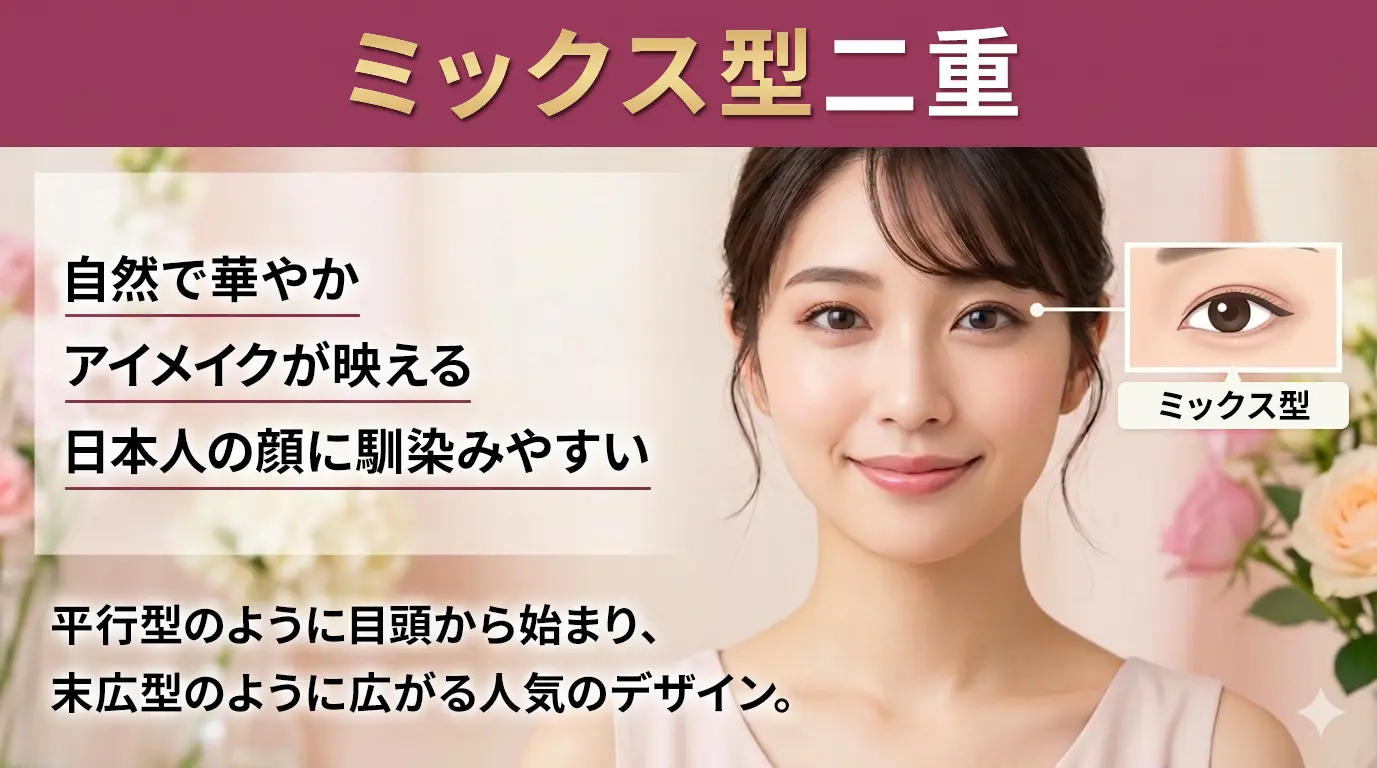 ミックス型二重のイメージイラスト（AI生成）