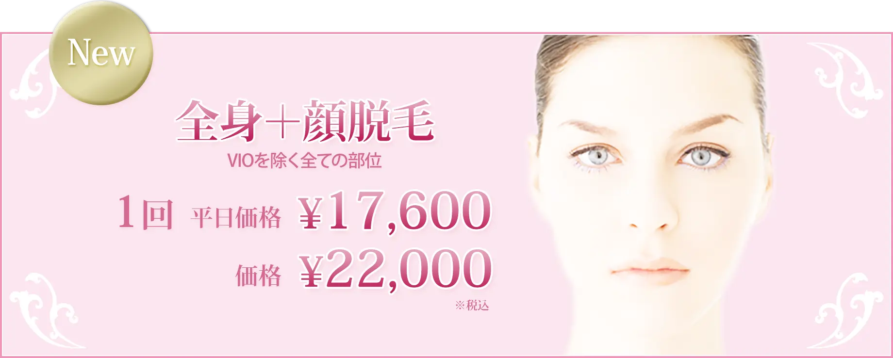 全身＋顔脱毛 VIOを除く全ての部位