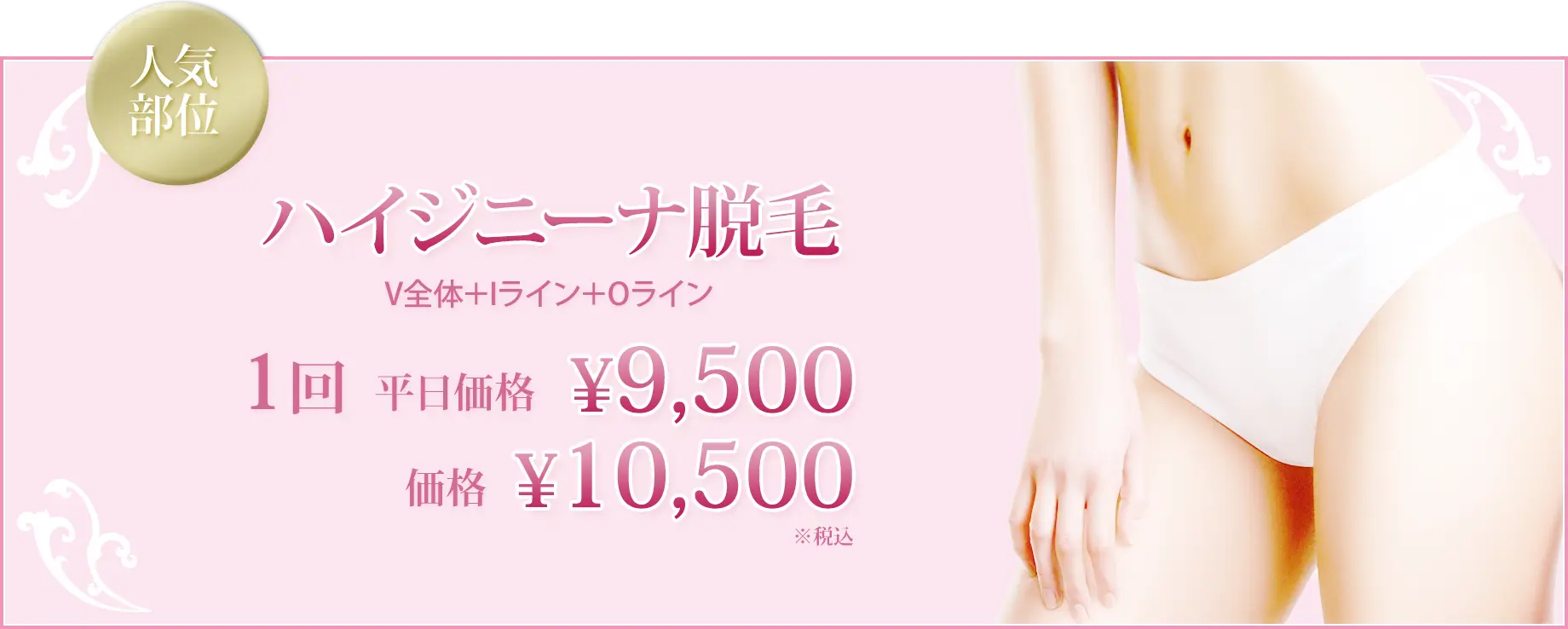 ハイジニーナ脱毛 V全体＋Iライン＋Oライン