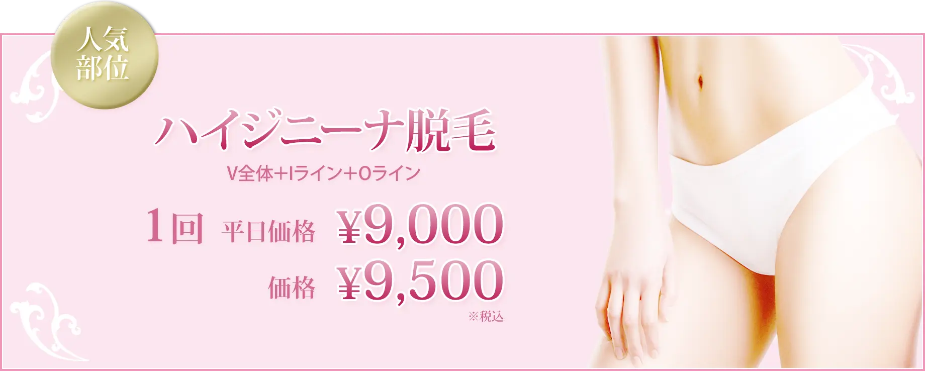 ハイジニーナ脱毛 V全体＋Iライン＋Oライン